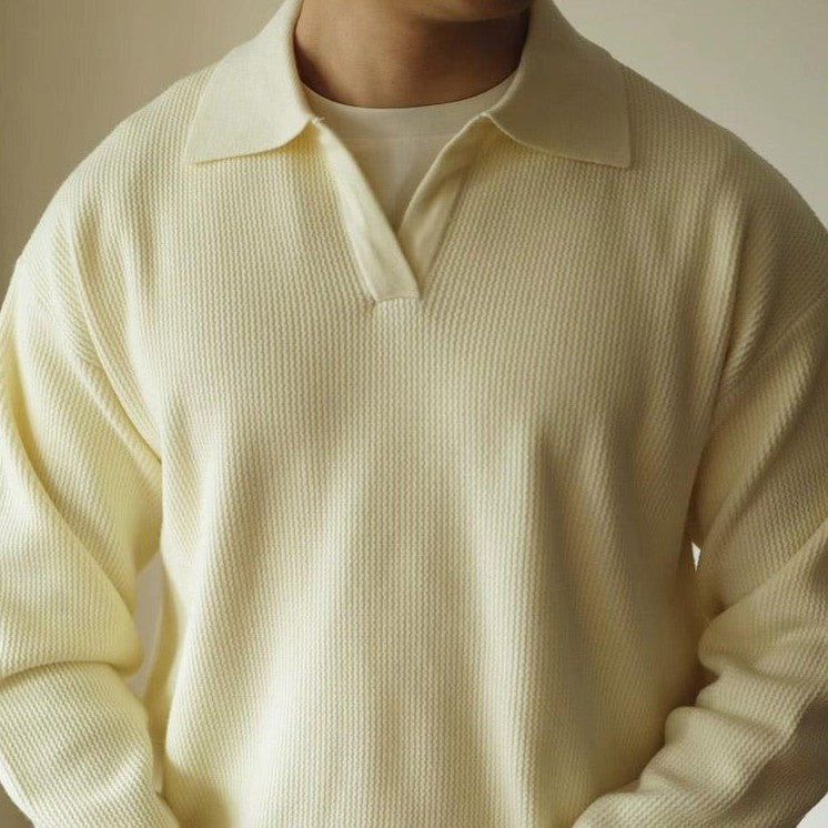 Lapel Warm Men's Long Sleeve Base