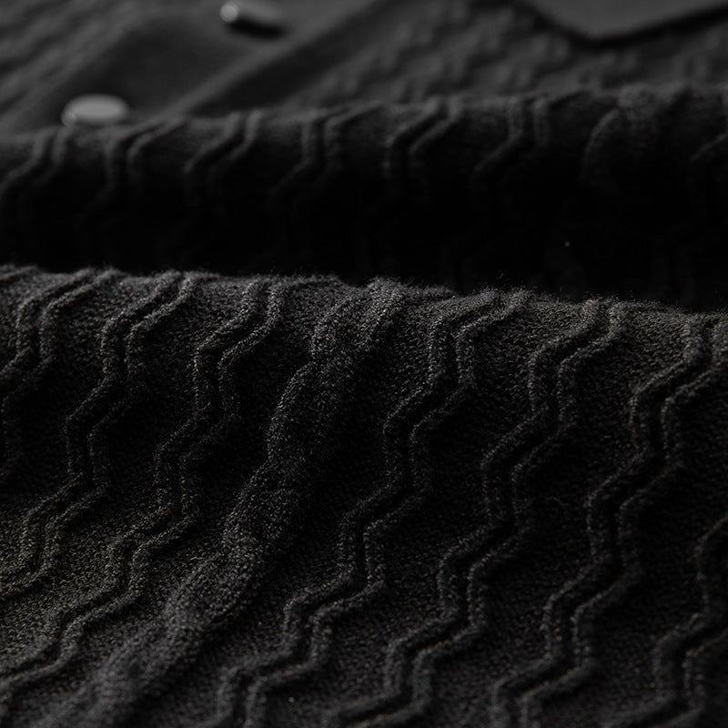 Autumn And Winter New Men's Plus-sized Plus Size Lapel Short Sleeve Sweater